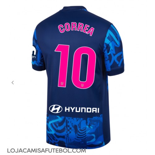 Camisa de Futebol Atletico Madrid Angel Correa #10 Equipamento Alternativo 2024-25 Manga Curta